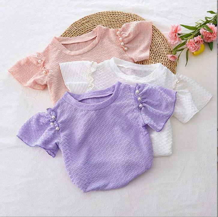 子供服夏服★女の子半袖Tシャツ★ファッションTシャツ子供服★韓国風子供夏服★80-130