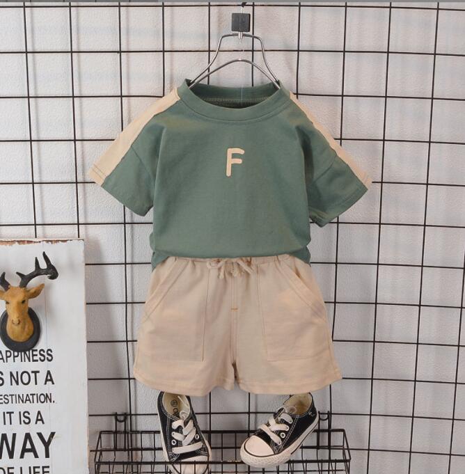 夏新しい子供服★男の子Tシャツ+パンツ★ファッション2点セット★韓国風子供夏服★80-130