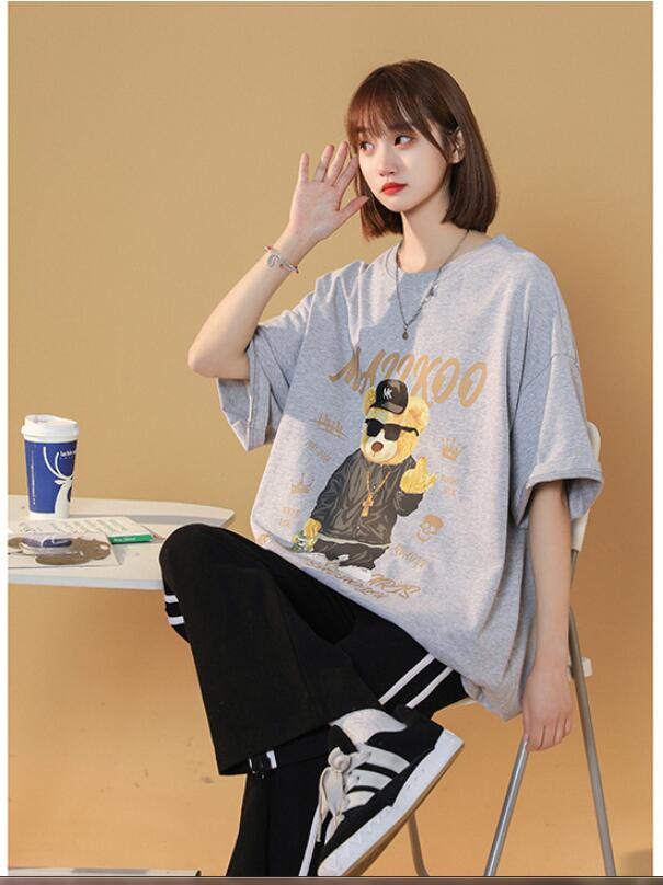 韓国風　レディース　半袖Tシャツ　新しい夏，気質，ファッションTシャツ　★M-2X