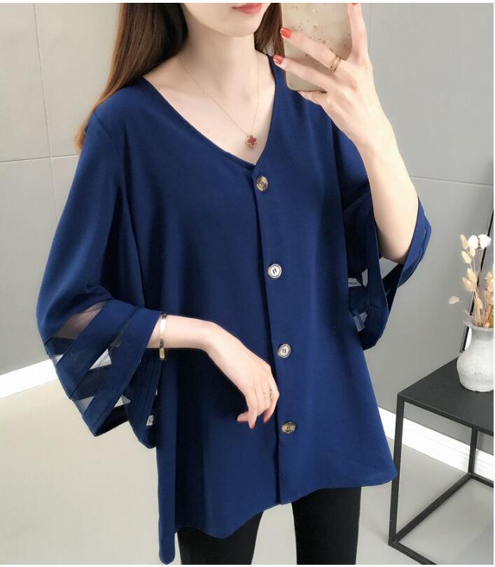 韓国風　レディース　半袖シャツ　夏新しい，気質，ファッションシャツ　，シャツ★L-4X
