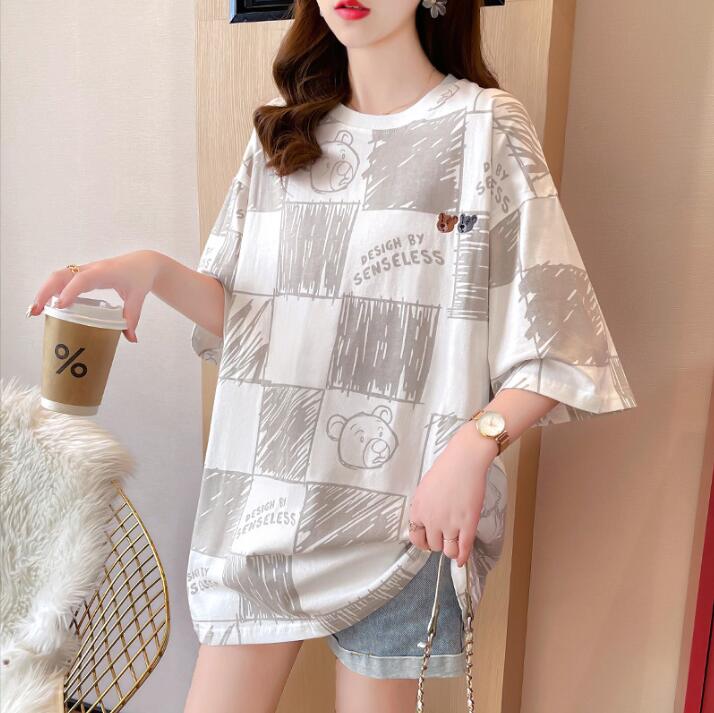 韓国風　レディース　半袖Tシャツ　夏新しい　ファッション半袖Tシャツ★M-X