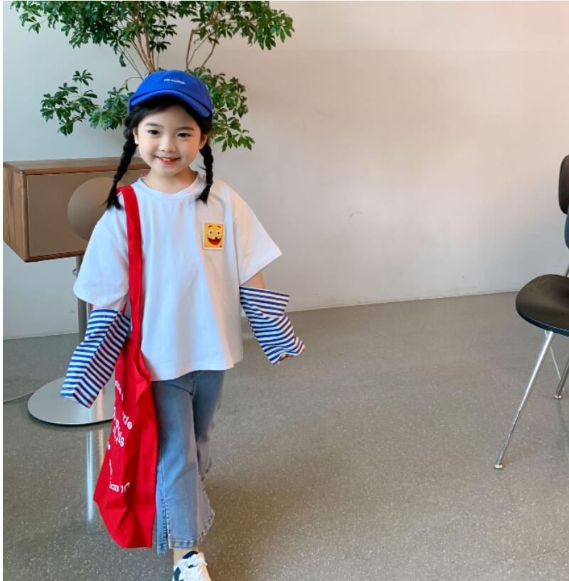 子供服夏服★女の子Tシャツ★ファッションTシャツ★韓国風子供夏服★90-150