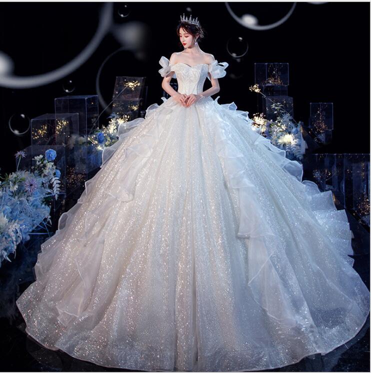 ブライズメイド/花嫁/二次会/プリンセスドレス/パーティードレス/ウエディングドレス/結婚式レースドレス