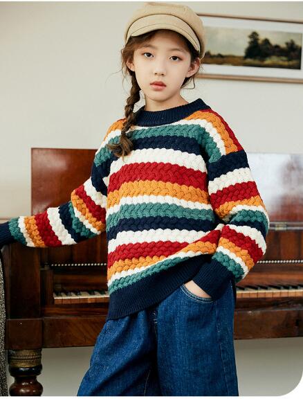 女の子の上着ニットセーターかわいいセーター子供服子供服秋の新ファッション