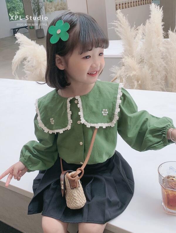 子供服 春と秋  韓国風 　女の子スウェット キッズ トップス アウター チェッシャツ★90-140