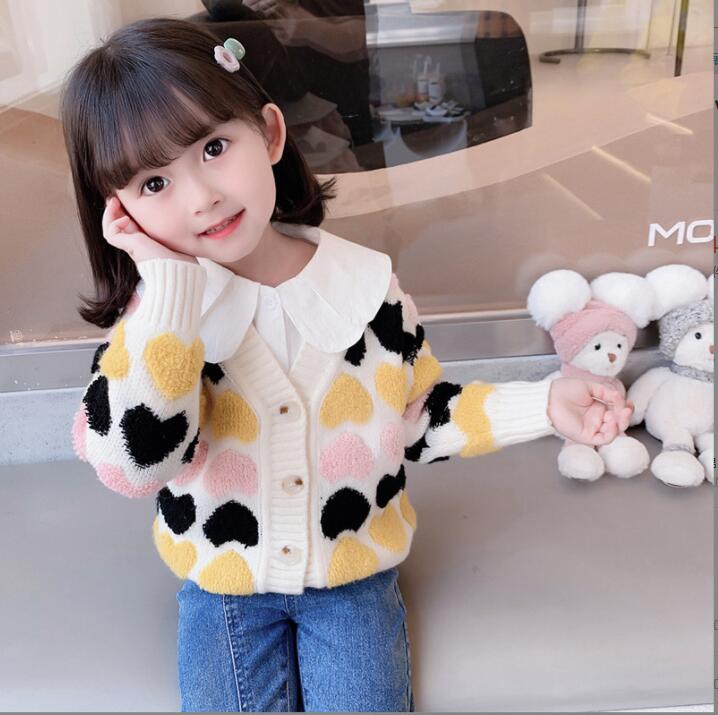 秋冬女の子コート、ニットカーディガン、かわいいセーター、子供服、子供服、新作ファッション★90-130