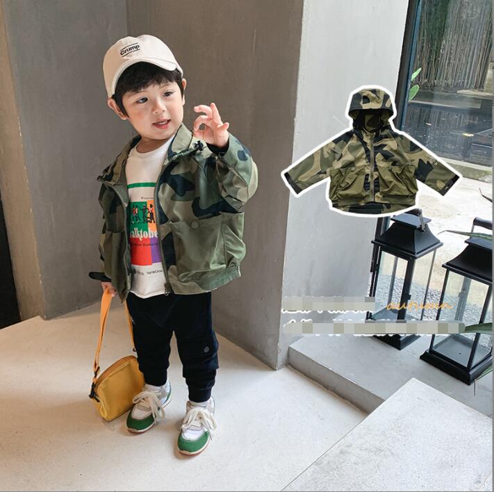 子供服 春と秋迷彩コート  韓国風 　男の子コートキッズ トップス ファッションコート ★80-130