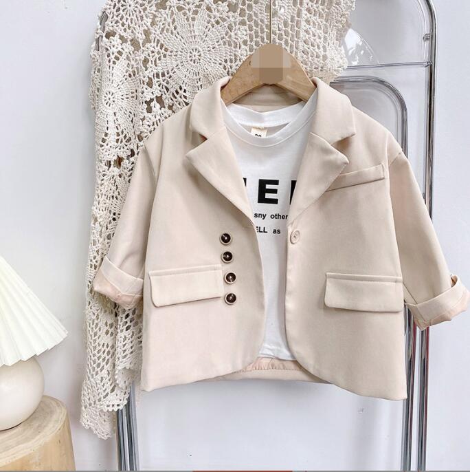 春秋新作 女の子 韓国風スーツコート  子供服 ファッションコート キッズ服 ★90-140