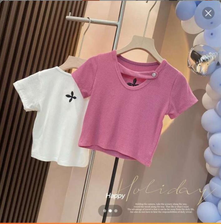 子供服夏服★女の子半袖Tシャツ★ファッションTシャツ子供服★韓国風子供夏服★80-140