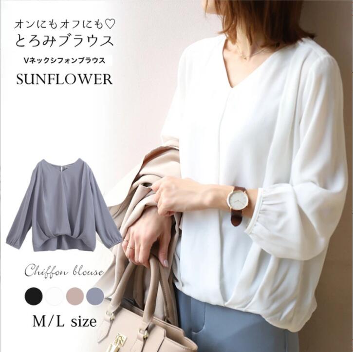 韓国風　レディース　長袖シャツ　新しい春，気質，ファッションシャツ　★M-L