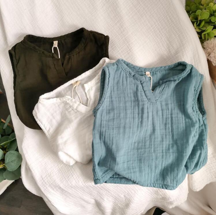 子供服夏服★男の子女の子ノー袖Tシャツ★ファッションTシャツ子供服★韓国風子供夏服★80-140