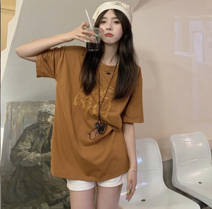 韓国風　レディース　半袖Tシャツ　新しい夏，気質，ファッションTシャツ　学生ポロシャツ★M-X