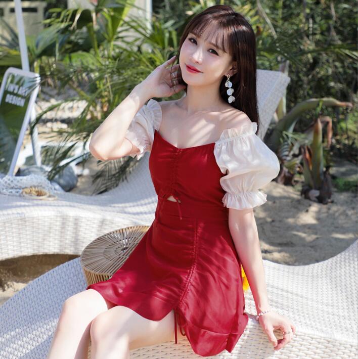 水着 ワンピース レディース 体型カバー オールインワン 大きいサイズ ママ 水泳服 スイムウェア★M-XL