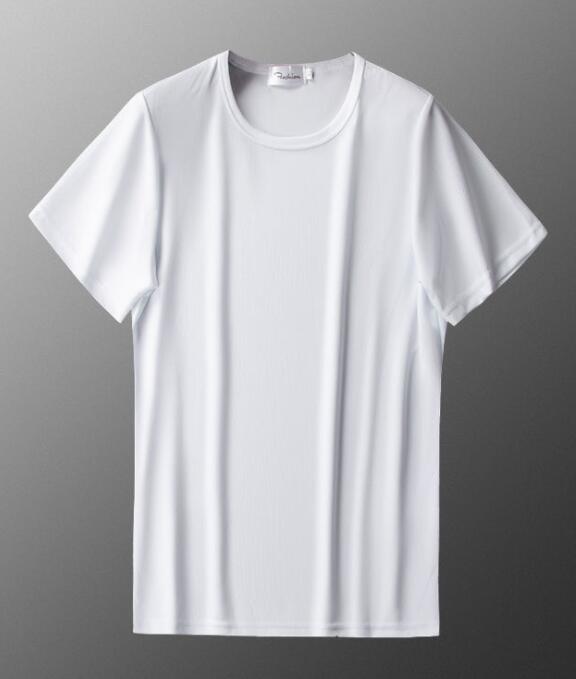 夏のメンズ半袖Tシャツアイスシルク通気性メッシュスポーツとフィットネス速乾性の服