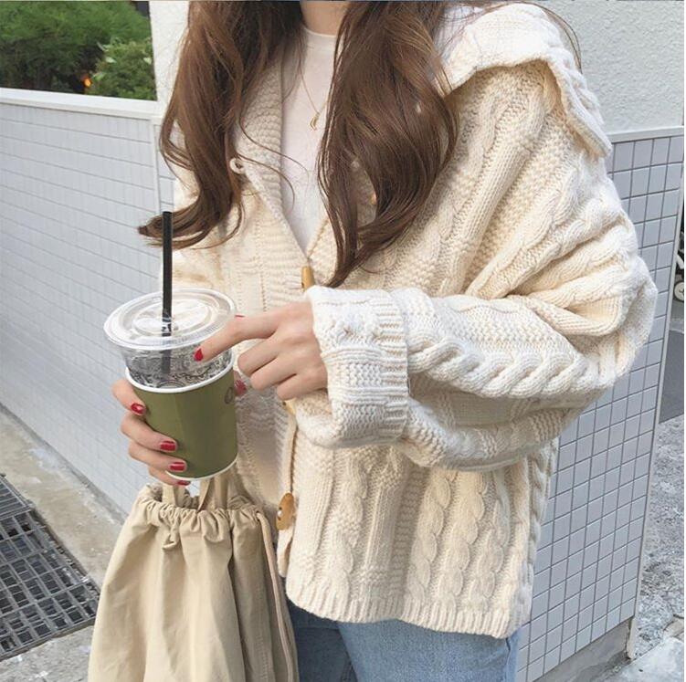 新しい秋と冬の新しい韓国のセーターニットジャケット女性カーディガン人気