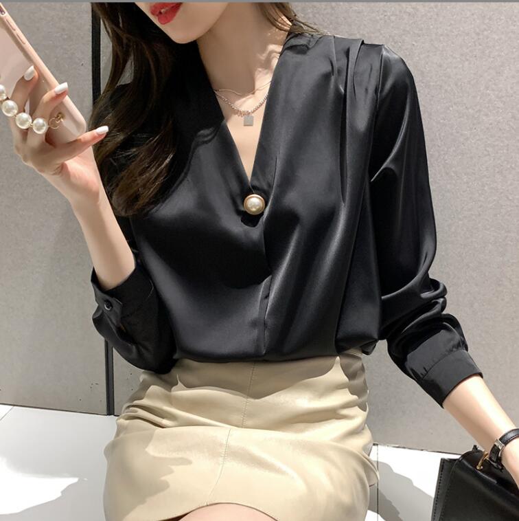韓国春秋ファッション Tシャツ　ブラウス　レディース 　シャツ 長袖Tシャツゆったり　通勤