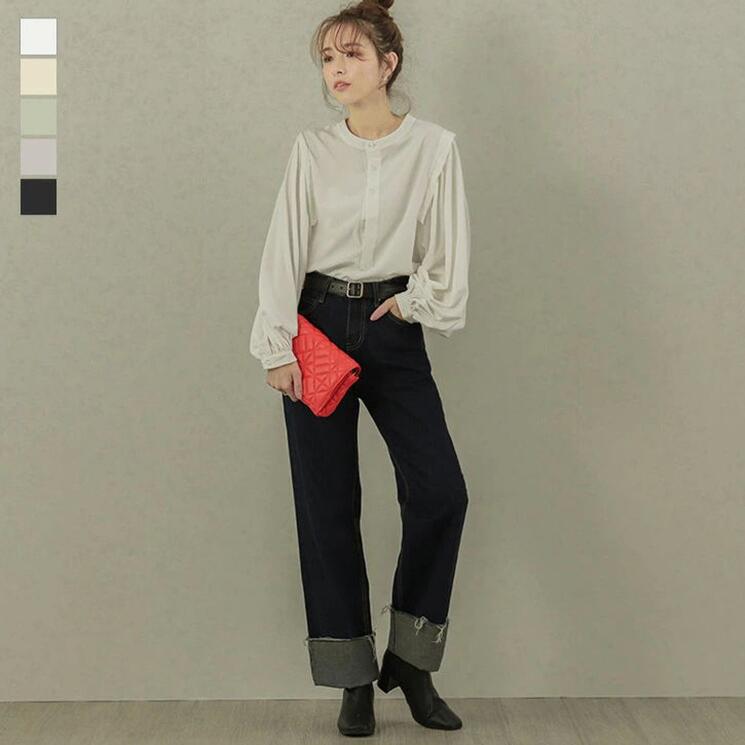 韓国春秋ファッション Tシャツ　ブラウス　レディース 　シャツ 長袖Tシャツゆったり　通勤