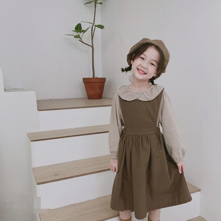 子供服春秋服★サロペットスカート+Tシャツ★ファッション子供春服★潮流ドレスツーピーススーツ★90-130