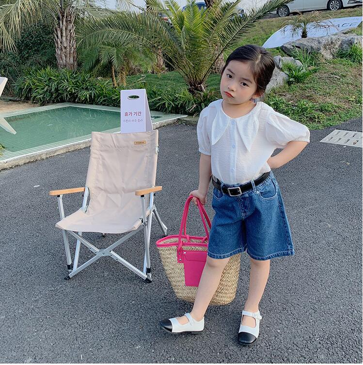 子供服夏★女の子半袖シャツ★ファッションシャツ子供夏服★韓国風子供夏服★90-140