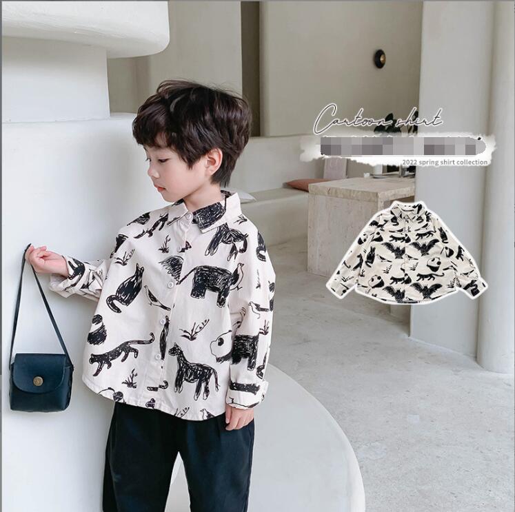 子供服早い春★男の子長袖シャツ★ファッションシャツ子供春服★韓国風子供★90-130