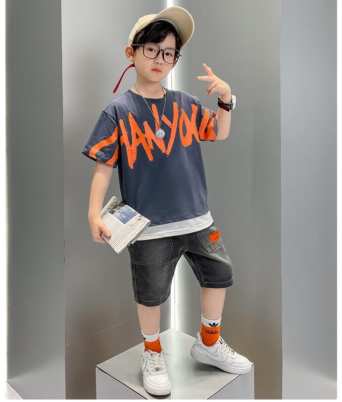 子供服夏服★男の子半袖Tシャツ+パンツ★ファッション2点セット子供夏服★韓国風子★110-160