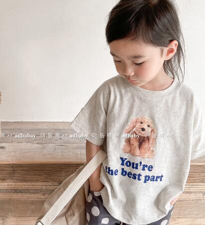 子供用アパレル　Tシャツ　トップス　ブラウス　韓国風　80-130