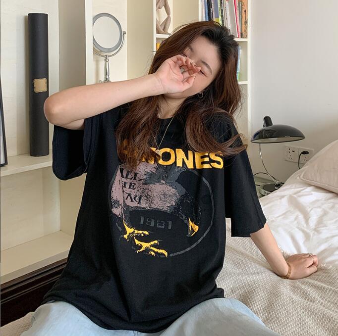韓国風　レディース　半袖Tシャツ　新しい夏，気質，ファッションTシャツ　★M-X