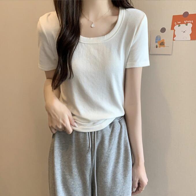 韓国風　レディース　半袖Tシャツ　新しい夏，気質，ファッションTシャツ　学生Tシャツ★M-2X