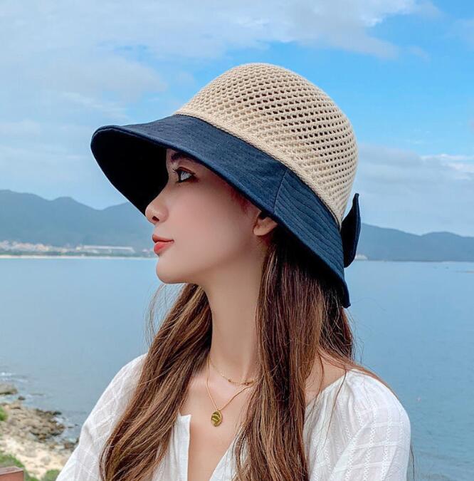 麦わら帽子、2022夏新作薄くて通気性ハット、ビーチサンハット，日よけ帽，紫外線対策★UV