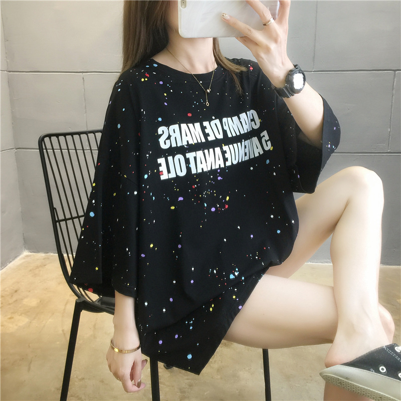 春夏新作　Ｔシャツ　レディース服  韓国風 ゆったり Ｔシャツ　女の子トップス アウター