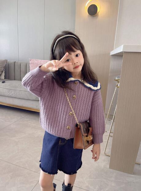 子供トップス　秋冬服　セーター　　女の子ニットセーター　キッズ　防寒ニット　コート