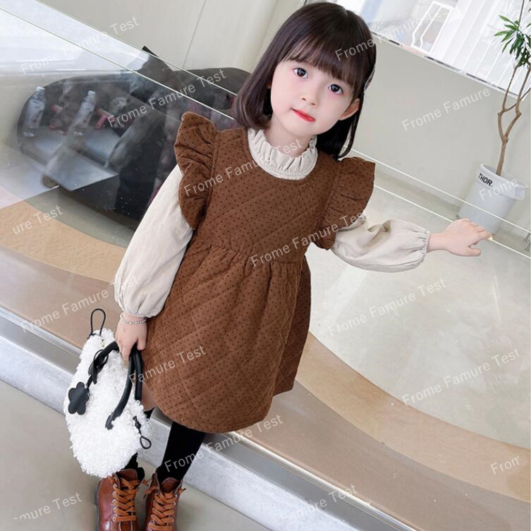 冬新作　女の子 子供 　トップス＋ワンピース ドレス  可愛いワンピース 子供服 キッズ服　２点セット