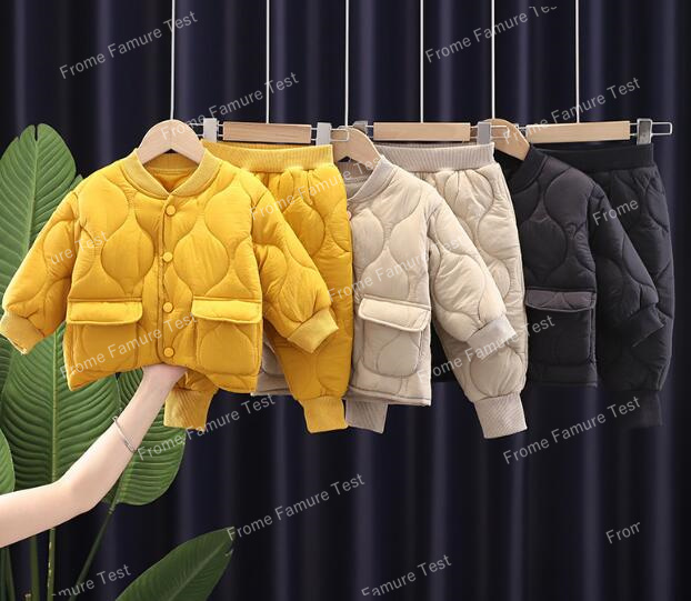 女の子 男の子 綿の服　トップス 可愛いコート+ズボン  子供服  スーツ 2点セット 冬新作 おしゃれ