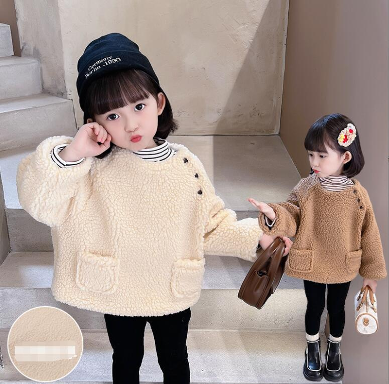 秋と冬 女の子  パーカートップス パーカースーツ 子供服 キッズ服 おしゃれ裏毛付き★80-130