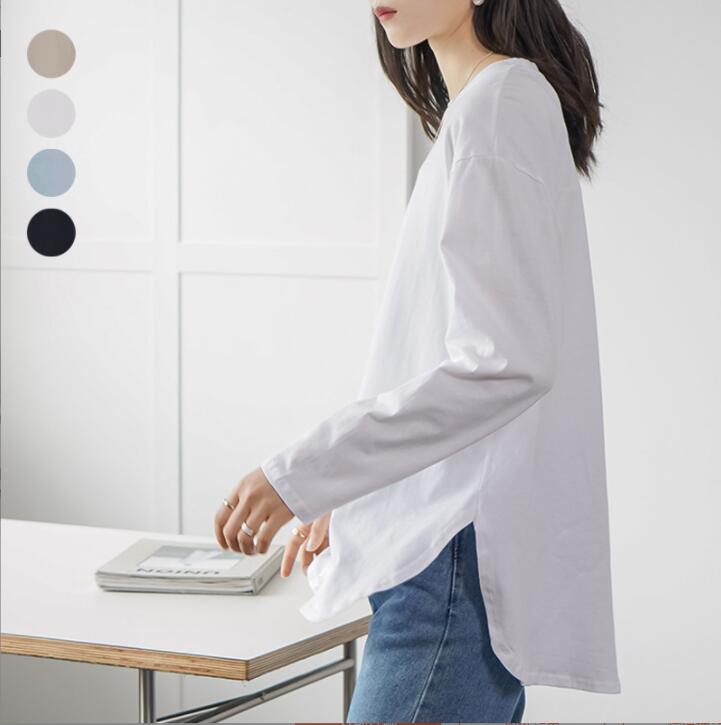 韓国春秋ファッション Tシャツ　ブラウス　レディース 　シャツ 長袖Tシャツゆったり　通勤