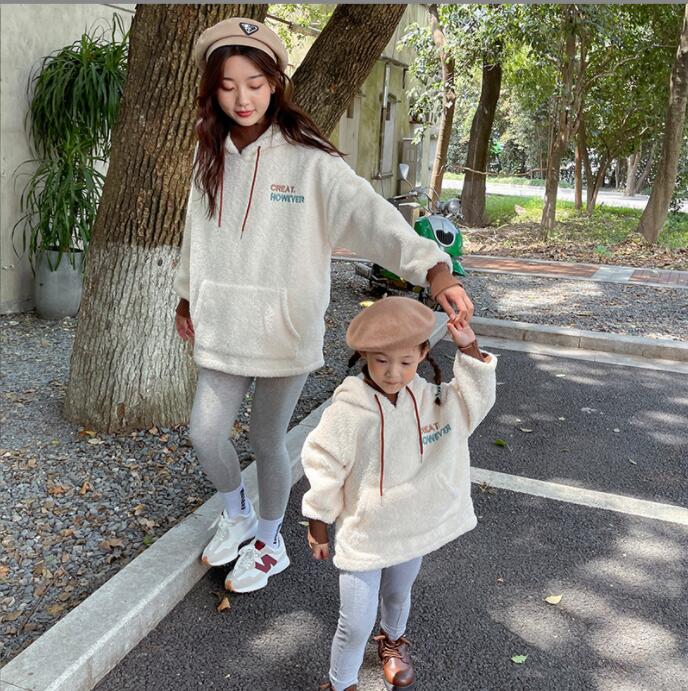 新作親子お揃い★パーカー★ファッションパーカー★秋冬親子服パーカー★裏毛付き　女の子 男の子