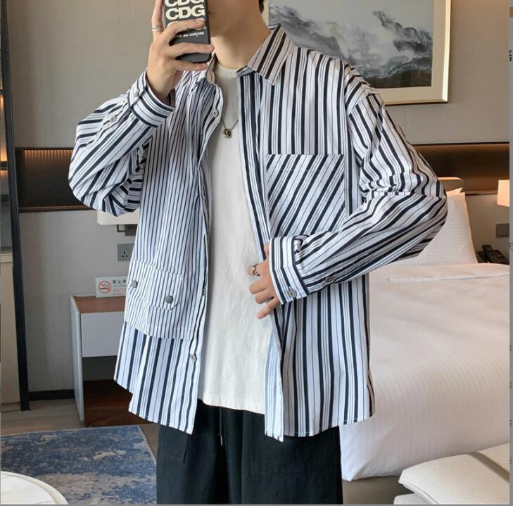 韓国風シャツ男性 ★ シャツ 春と秋★   長袖 トレンディトップ★シャツ★M-2X