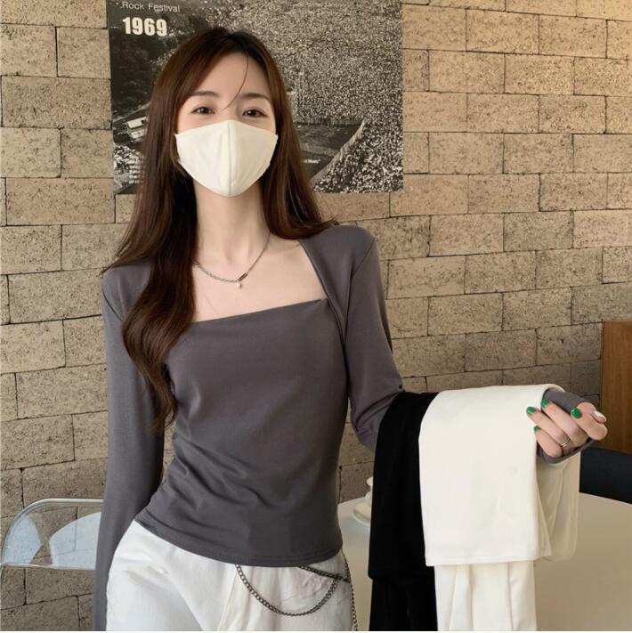 春秋レディースTシャツ★新しいTシャツ★ファッションTシャツ★春秋ボトミングシャツ