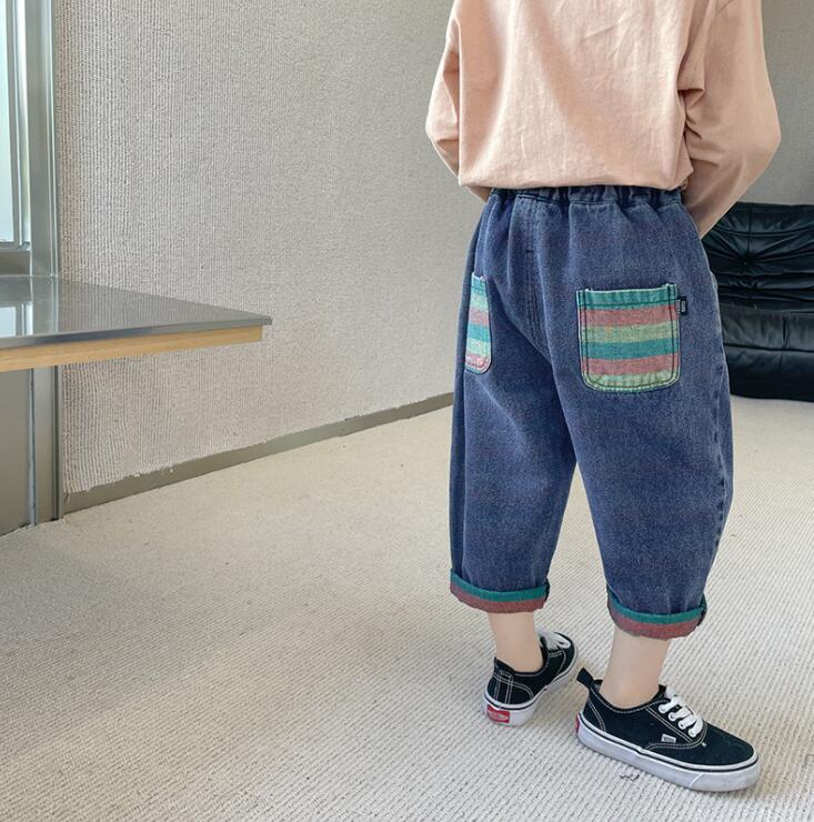 子供服春秋服★男の子ジーンズ★ファッションパンツ子供春服★潮流子供春服★90-140