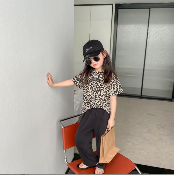 子供服夏服★女の子半袖Tシャツ+パンツ★ファッション2点セット子供夏服★韓国風子供夏服★90-140