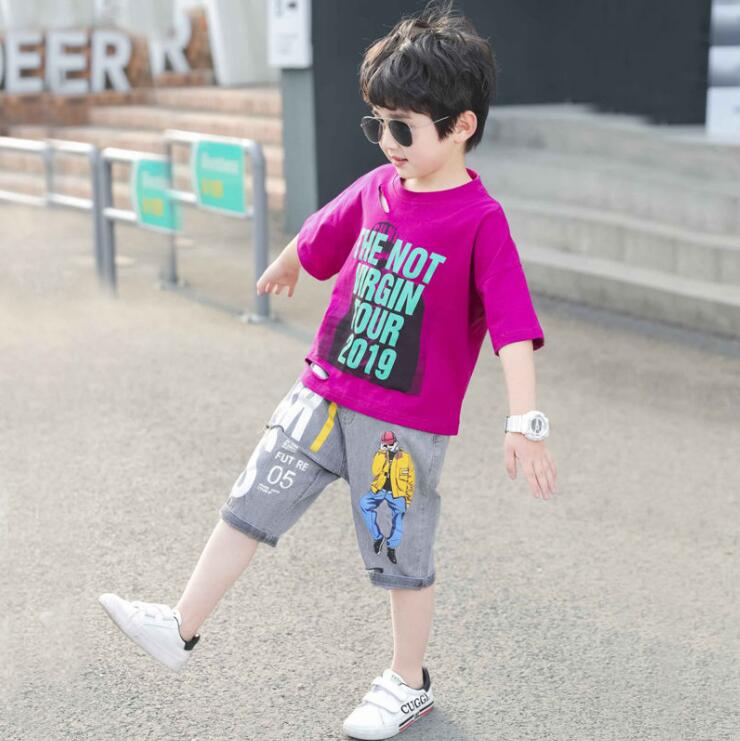子供服夏服★男の子半袖Tシャツ+パンツ★ファッション2点セット子供夏服★韓国風子★110-160