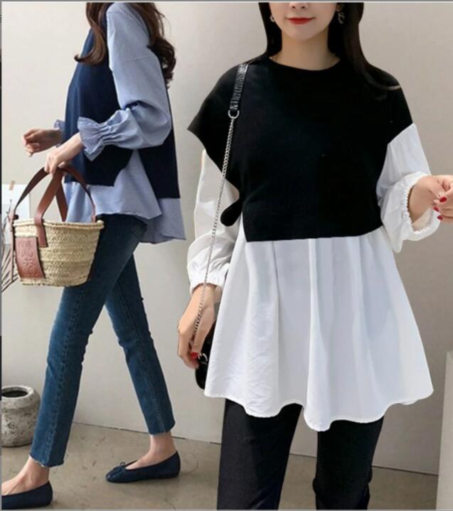 韓国風　レディース　長袖シャツ　新しい春，気質，ファッションTシャツ　★L-3X