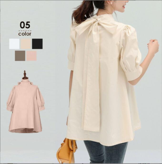韓国風　レディース　半袖シャツ　新しい夏，気質，ファッションシャツ　★M-L