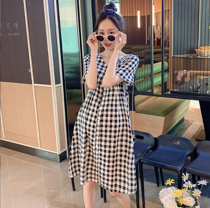 韓国風　　夏新しい　妊婦プラスサイズのルーズドレス，　ファッションドレス★M-2X